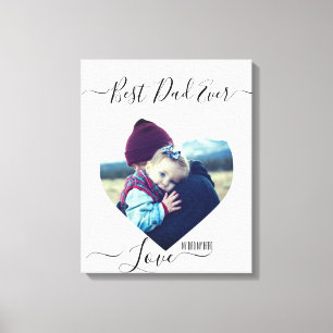 Custom heart shaped picture and text canvas print