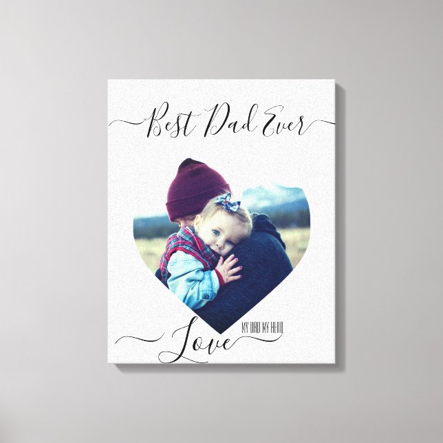 Custom heart shaped picture and text  canvas print (Front)