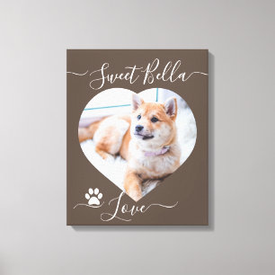 Custom heart shaped picture and text  canvas print