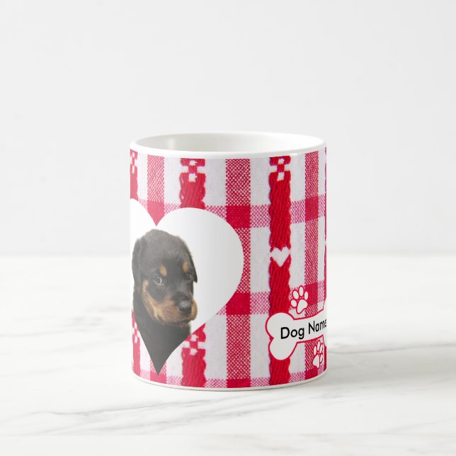 Custom Heart Shaped Rottweiler Coffee Mug 11 oz (Center)