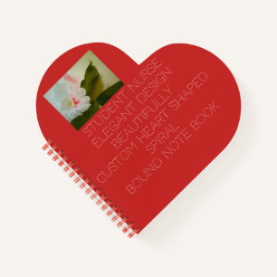 custom heart shaped spiral bound notebook