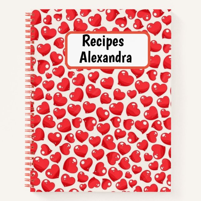 Custom Heart Spiral Notebook (Front)