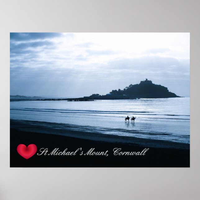 Custom Heart St Michaels Mount Cornwall + Horses Poster (Front)