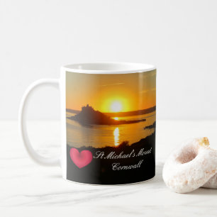 Custom Heart St Michaels Mount Cornwall Sunset Coffee Mug
