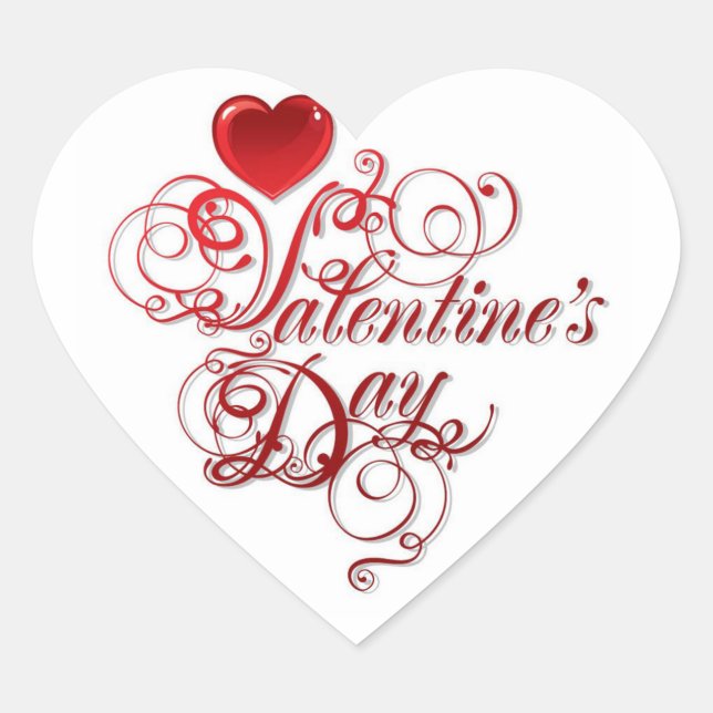 Custom Heart Sticker/Happy Valentines Day Heart Sticker (Front)