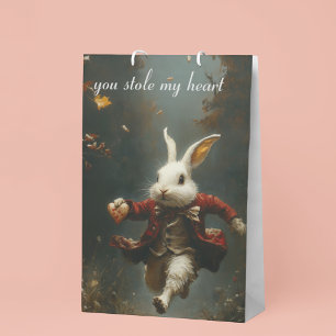 Custom Heart Thief Bunny Vintage Fairytale Medium Gift Bag