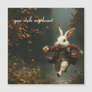 Custom Heart Thief Bunny Vintage Magnetic Keepsake Invitation