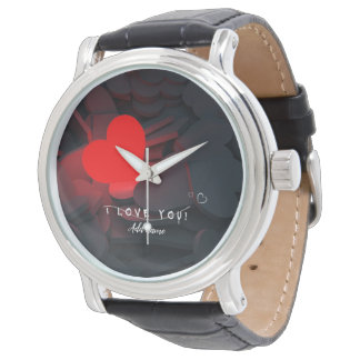 Custom Heart Watch – Bold Romantic Gift with Name