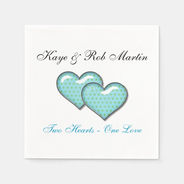 Custom Heart Wedding Napkin Template (Front)