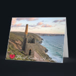 Custom Heart Wheal Coates St Agnes Cornwall Photo Card<br><div class="desc">Customisable photos of Cornwall’s beauty, this one of Wheal Coates near St Agnes on Cornwall's North Coast at sun down, the red sun at the horizon staining the clouds a pretty peach colour. Towanroath Shaft Pumping Engine House, part of the Wheal Coates tin mine sett, was built in 1872 on...</div>
