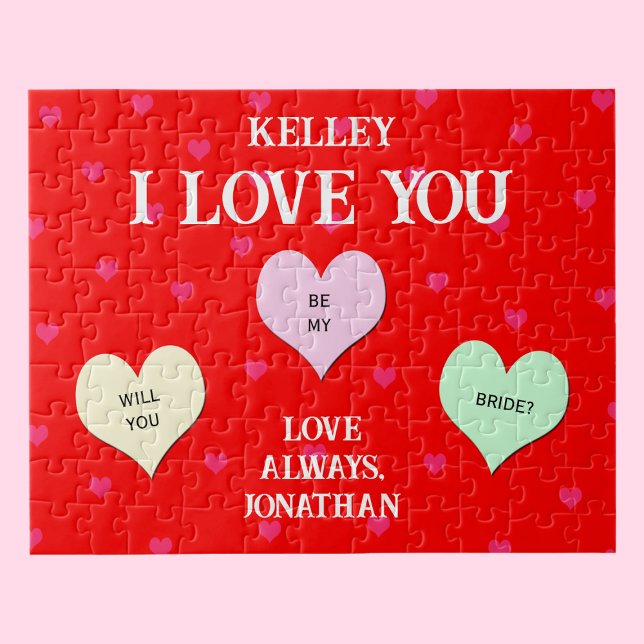 Custom Heart Will You Be My Bride Jigsaw Puzzle  (Creator Uploaded)