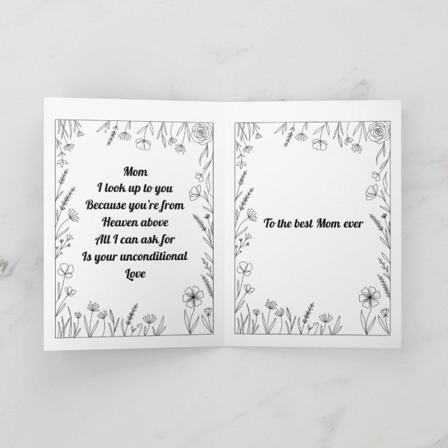 Custom Heartfelt Mother's Day Poem Card (Inside)