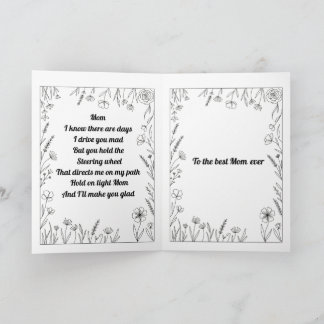 Custom Heartfelt Mother's Day Poem Card