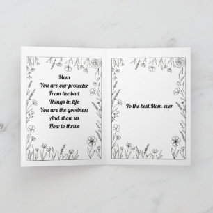 Custom Heartfelt Mother's Day Poem Card. Card