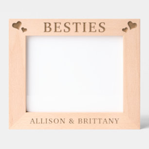Custom Hearts Besties Friendship Etched Frames