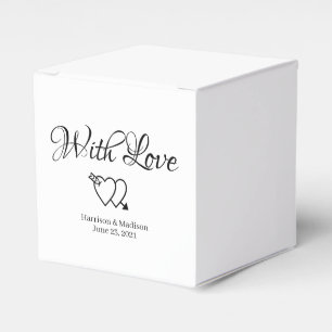 Custom hearts black white Wedding gift Favour Box