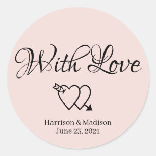 Custom hearts blush Wedding gift favour stickers
