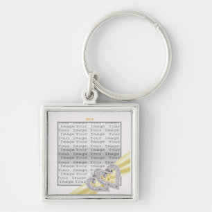 Custom Hearts Lemon Ribbon Key Chain