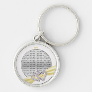 Custom Hearts Lemon Ribbon Key Chain