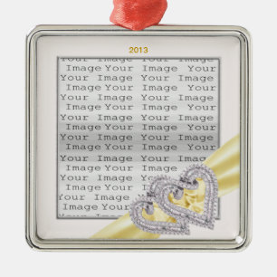 Custom Hearts Lemon  Ribbon Ornament