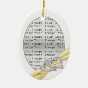 Custom Hearts Lemon  Ribbon Ornament