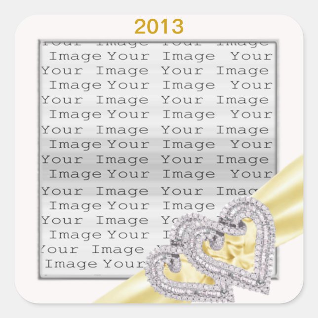 Custom Hearts Lemon Ribbon Stickers (Front)