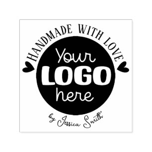 Custom Hearts Logo Handmade Business Branding Self-inking Stamp
