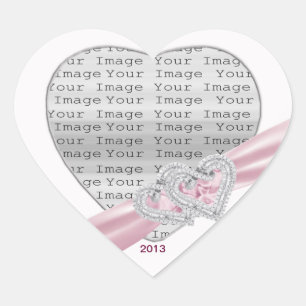 Custom Hearts Pastel Pink Ribbon Stickers