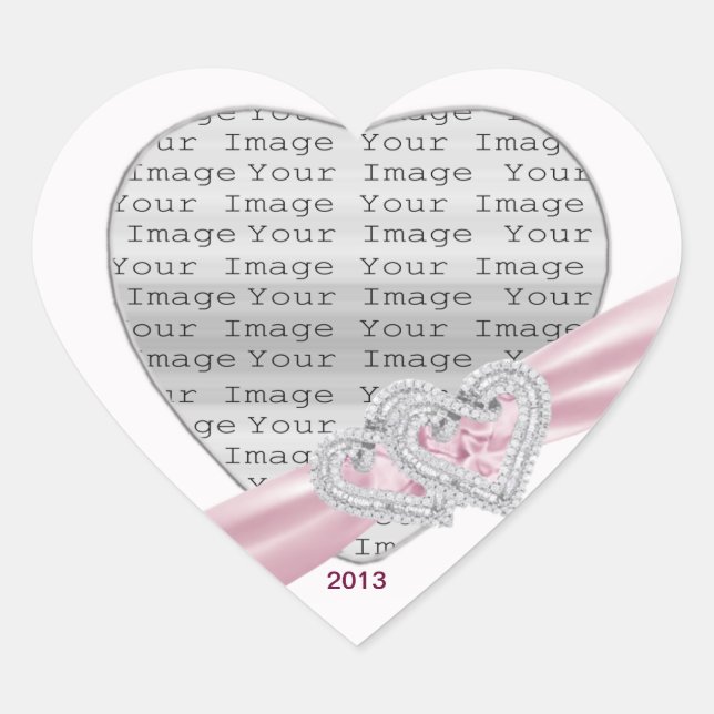 Custom Hearts Pastel Pink Ribbon Stickers (Front)