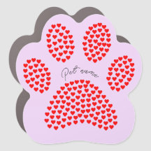 Custom hearts paw pet