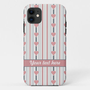 Custom Hearts & Stripes iPhone 5 cover