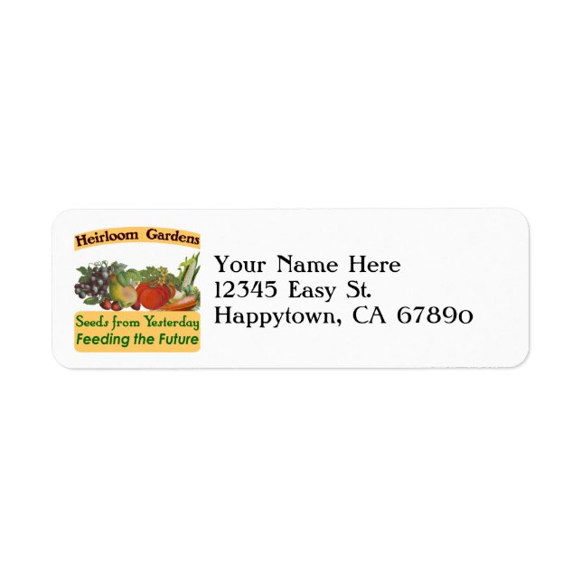 Custom Heirloom Gardens Return Address Labels (Front)