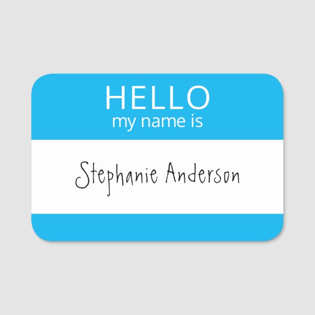 Custom HELLO My Name Is Badge (Front)