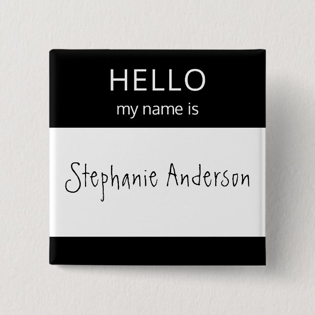 Custom HELLO My Name Is Badge (Front)