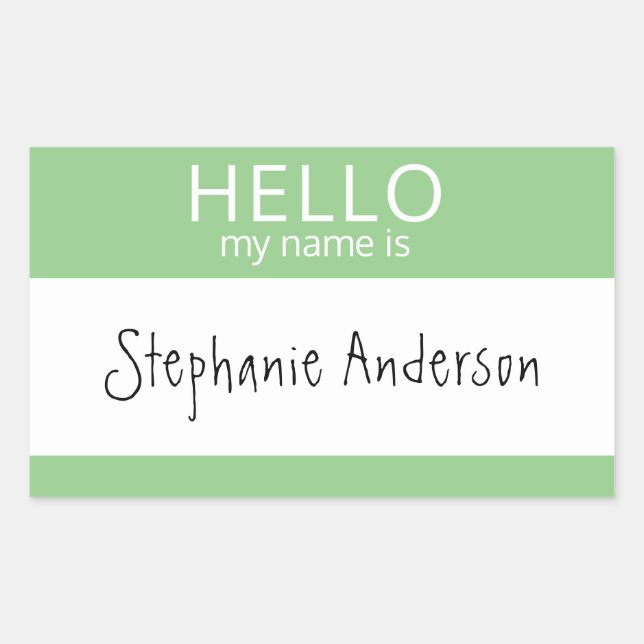 Custom HELLO My Name Is Sticker Badge (Front)