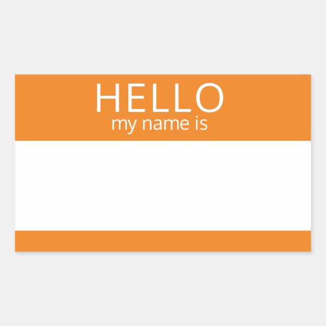 Custom HELLO My Name Is Sticker Badge Blank (Front)