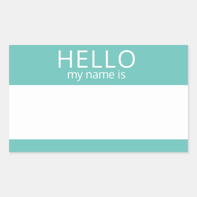 Custom HELLO My Name Is Sticker Badge Blank (Front)