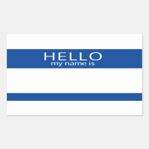 Custom HELLO My Name Is Sticker Badge Blank