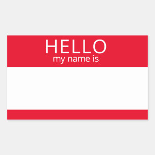 Custom HELLO My Name Is Sticker Badge Blank