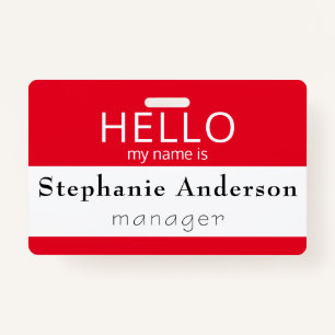Custom HELLO My Name Is Title Badge ID Badge
