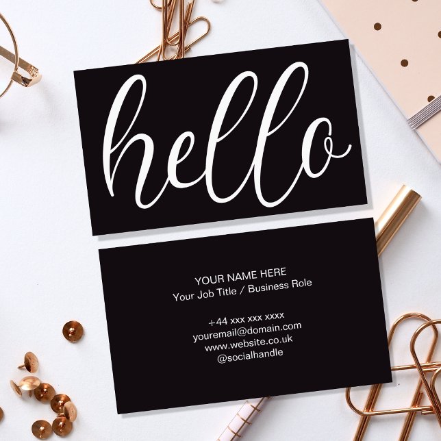 Custom Hello Professional Business Card Template (Creator Uploaded)