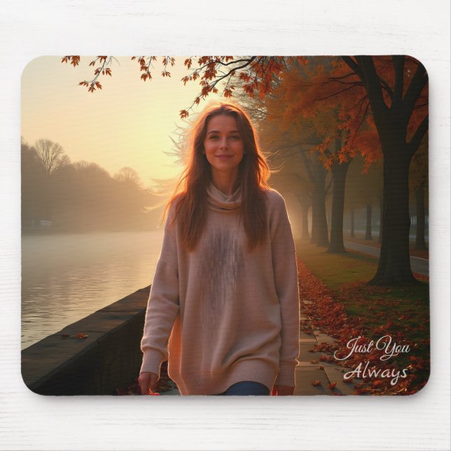 Custom Her Portrait – A Special Gift for Her Mouse Mat (Front)