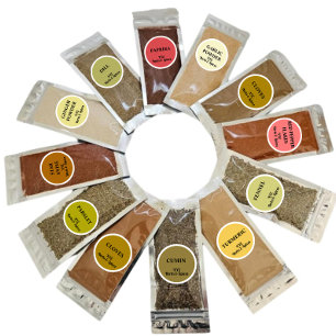 Custom Herb and Spice jar labels colour coded