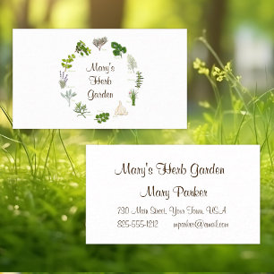 Custom Herb Garden Business Card