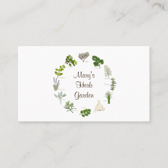 Custom Herb Garden Business Card (Front)