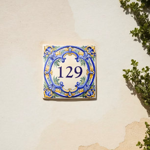 Custom Heritage Mediterranean House Number Tile