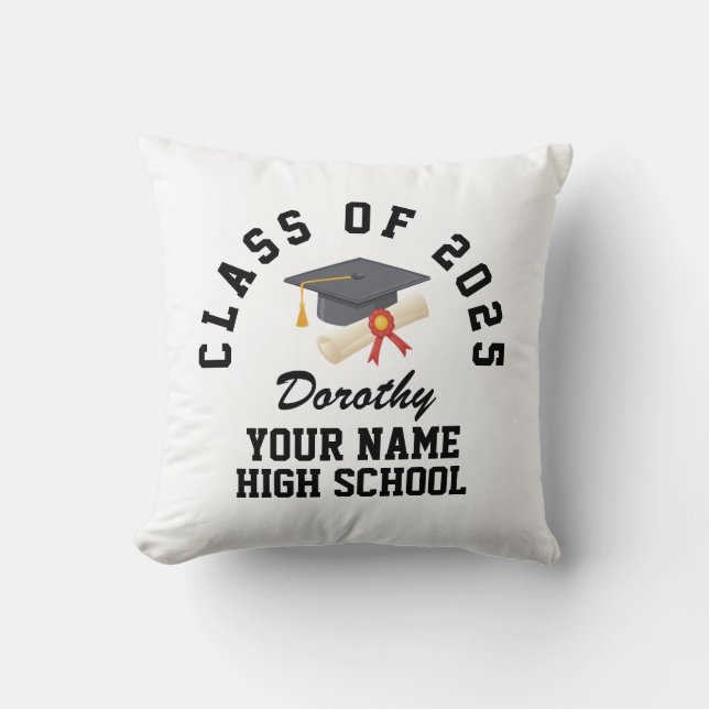 Custom high school graduation party cushion (Front)