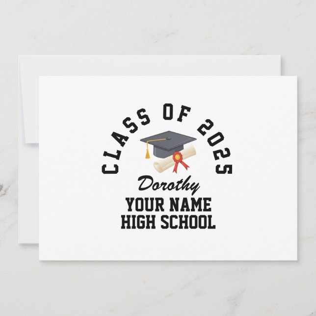 Custom high school graduation party invitation (Front)