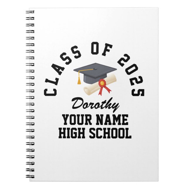 Custom high school graduation party notebook (Front)