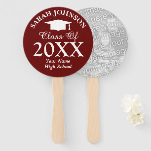 Custom high school graduation party photo hand fan